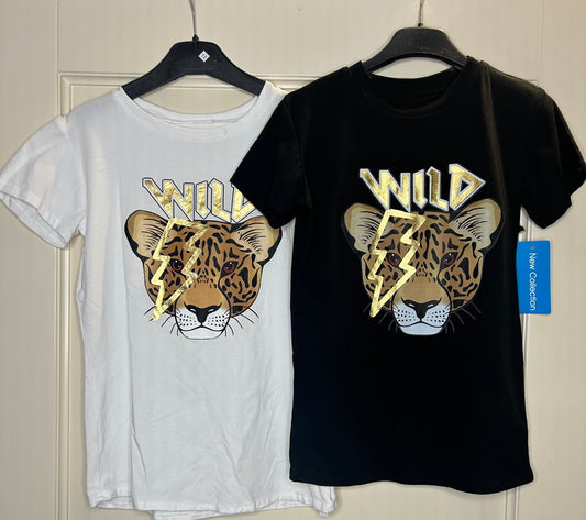 Wild tiger t-shirt meisjes 2 kleuren