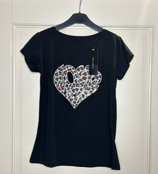 Luipaard love t-shirt meisjes