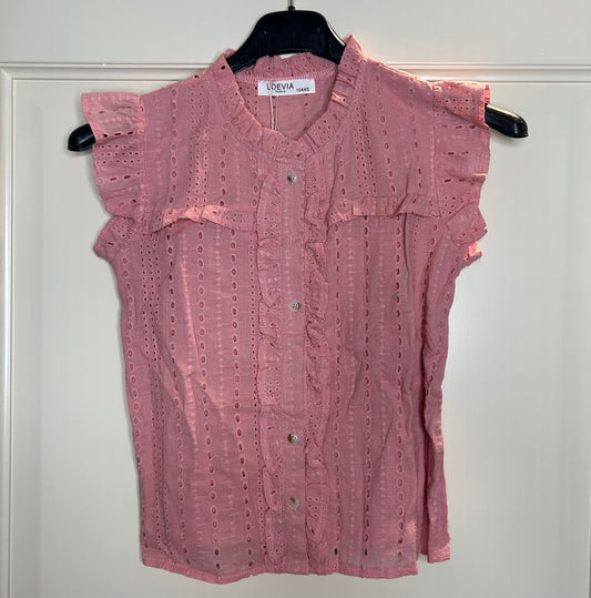 Roze korte mouwen blouse meisjes