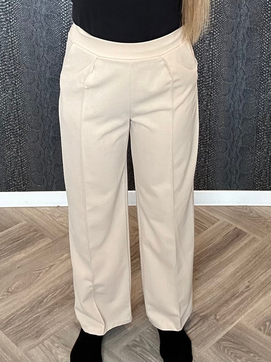 Travelstof beige broek