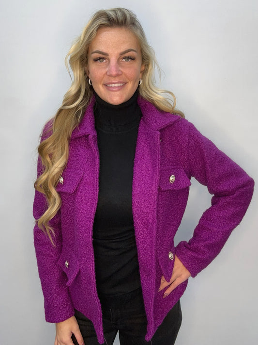 Boucle jacket magenta