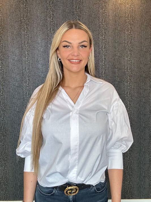 Basic-Bluse mit Puffärmeln