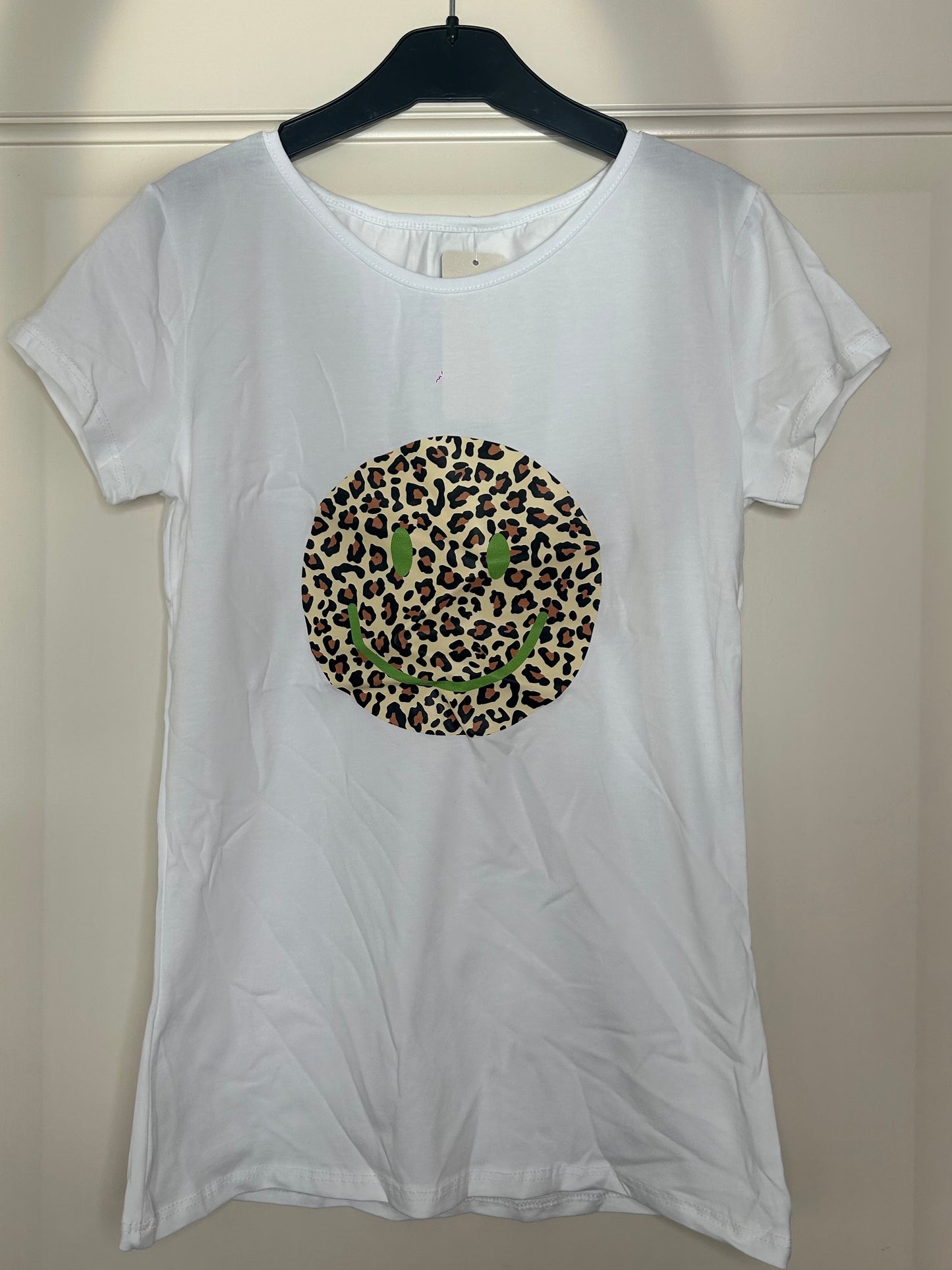 Luipaard smiley t-shirt groen meisjes