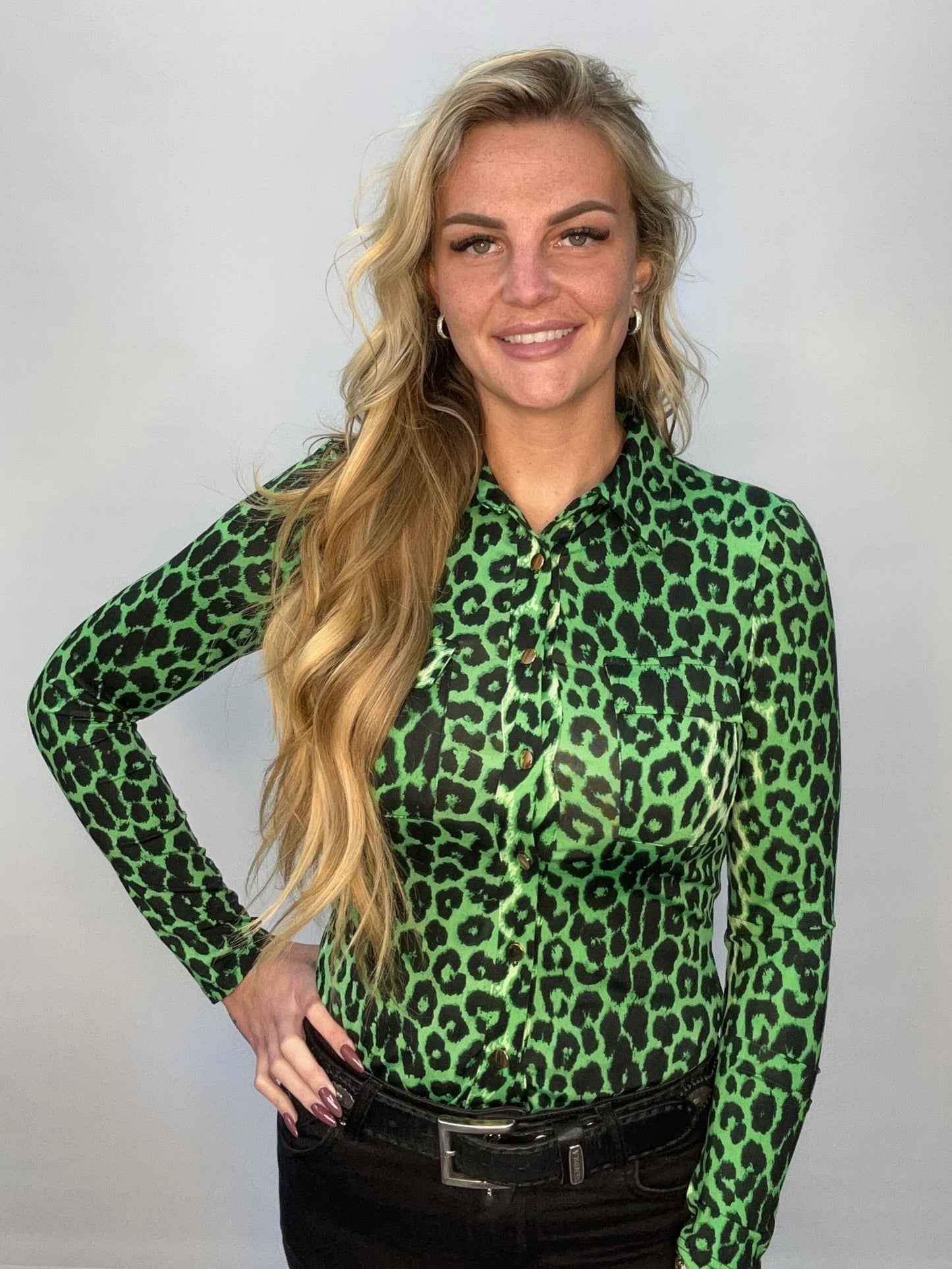 BY SWAN LEOPARD BLOUSE